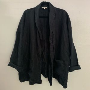 Eileen Fisher black linen jacket